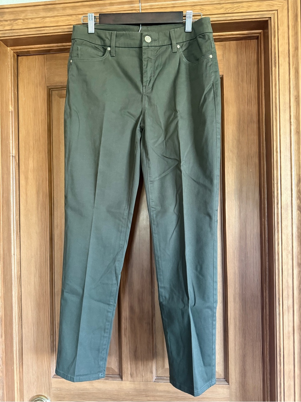 Chico's Olive Green Straight-Leg Jeans